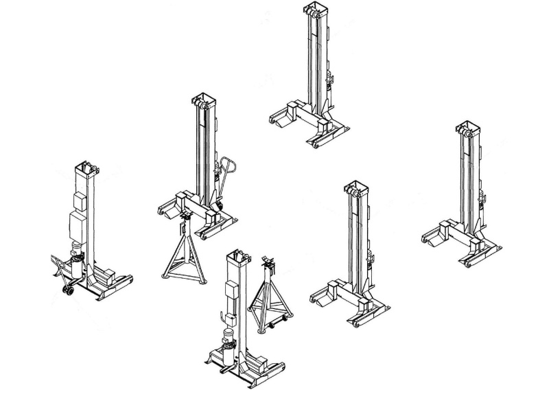 Подъемник передвижной электрогидравлический, г/п 45 т, 6 стоек ПГ-45