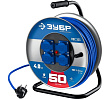 Силовой удлинитель на стальной катушке ПВС 325 ПВС 3х2.5 50м 4000Вт IP44, ЗУБР 55102-50